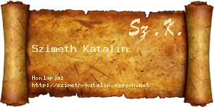 Szimeth Katalin névjegykártya
